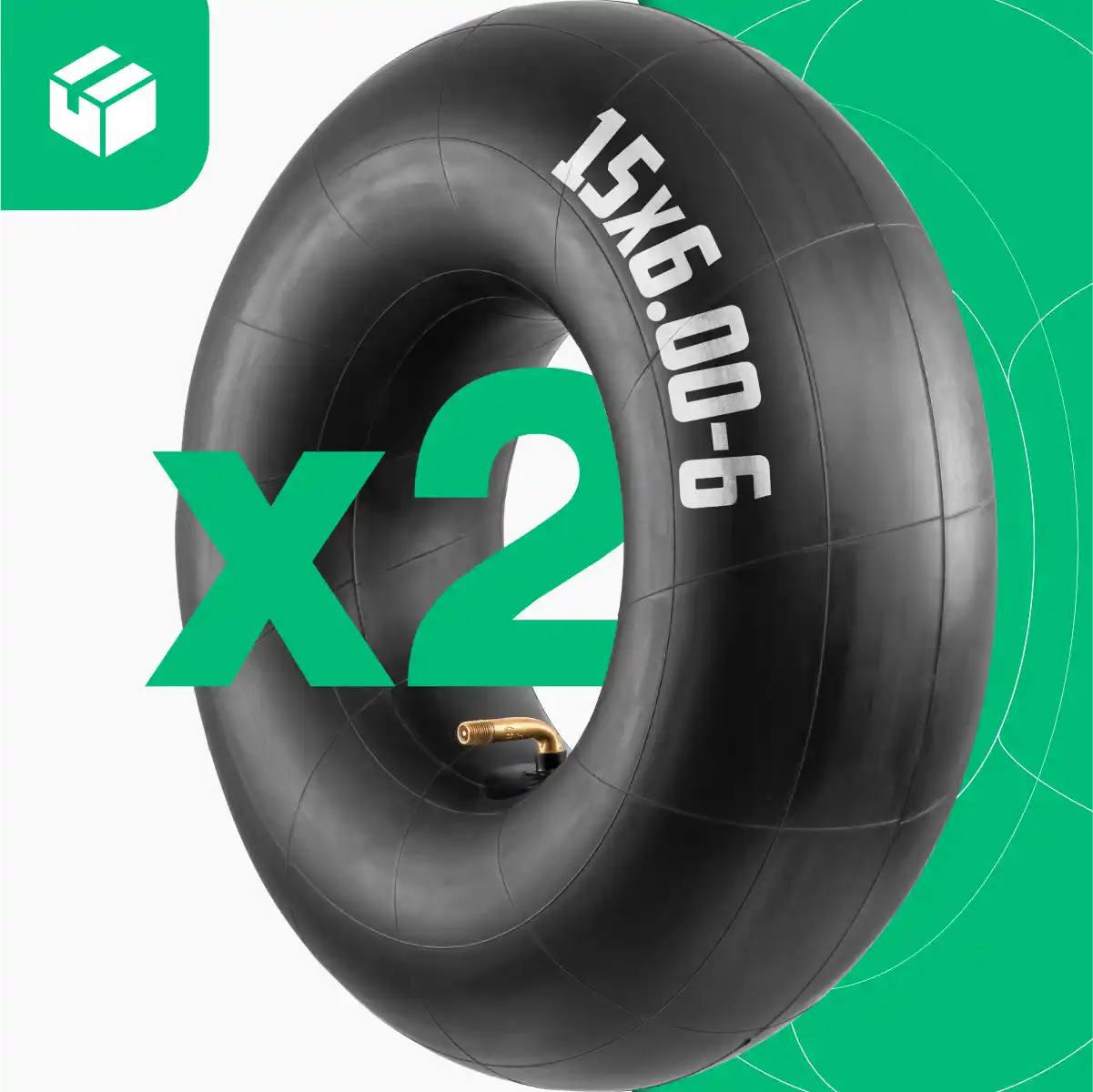 2 inner tubes 15x6.00-6 lawn mower bent valve