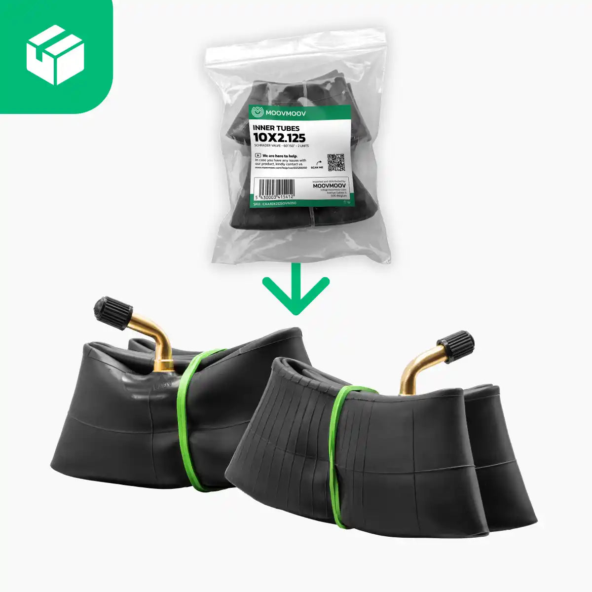 Inner tube 10x2.125 bent valve scooter