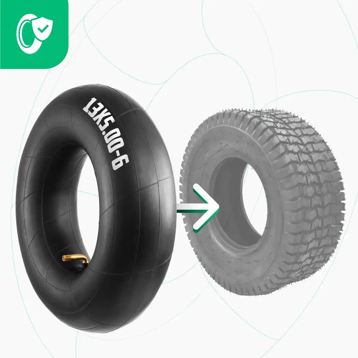 Inner tube 13 x 5 00 6 bent valve mower