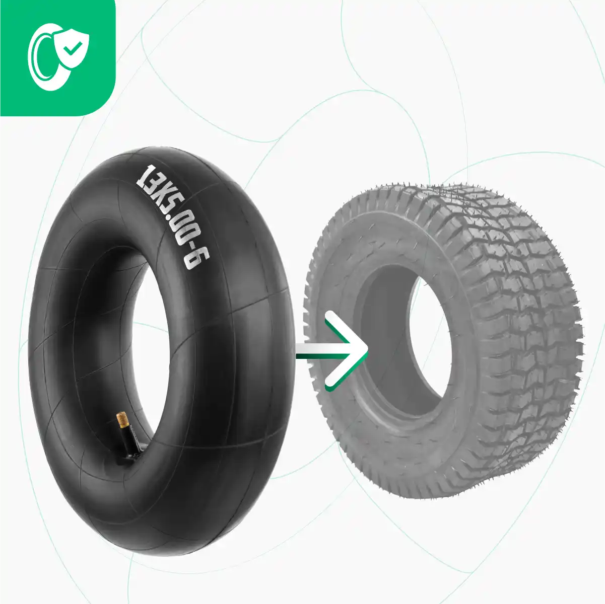 Inner tube 13 x 5 lawn tractor straight valve