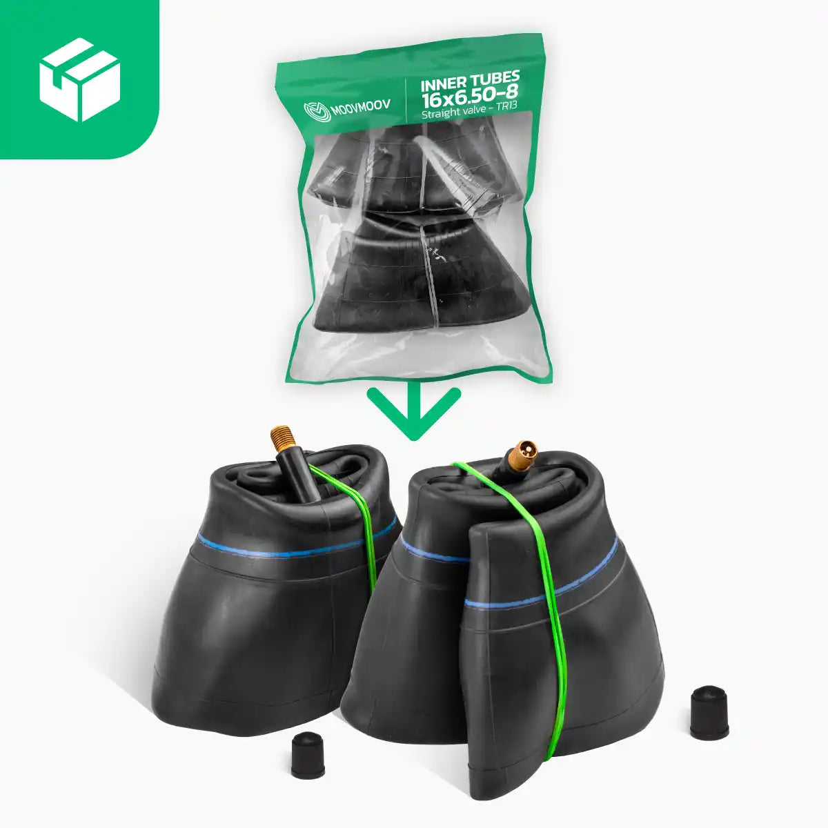 Inner tube 16x6.50-8 lawn tractor straight valve