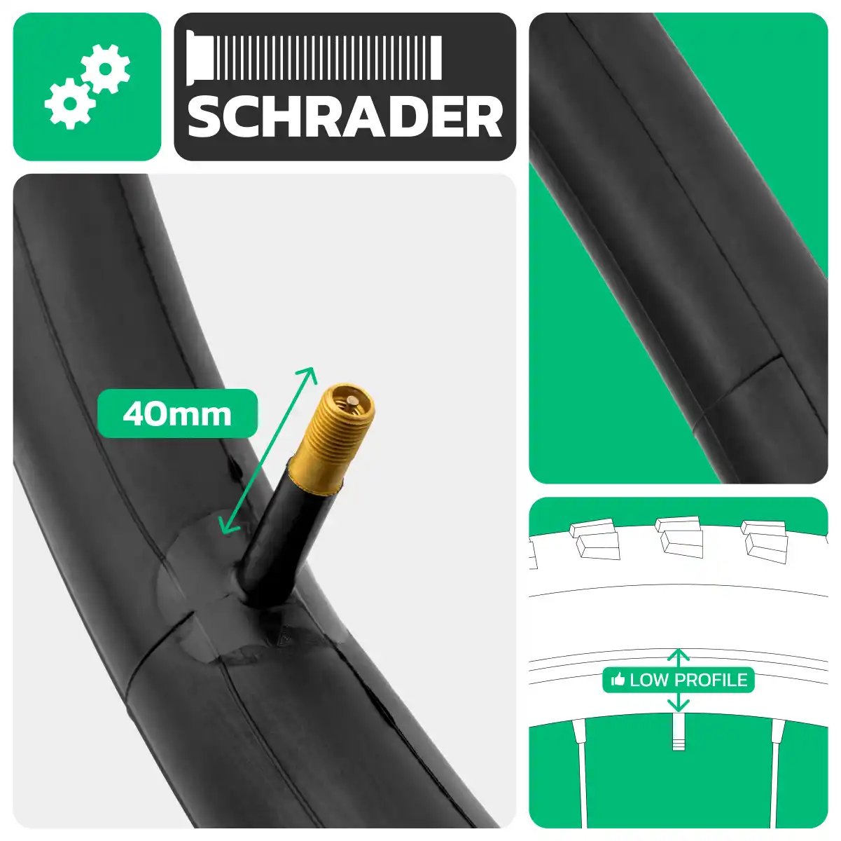 Inner tube 20 inches Schrader 40 mm children's bike 20x1.85 > 2.125
