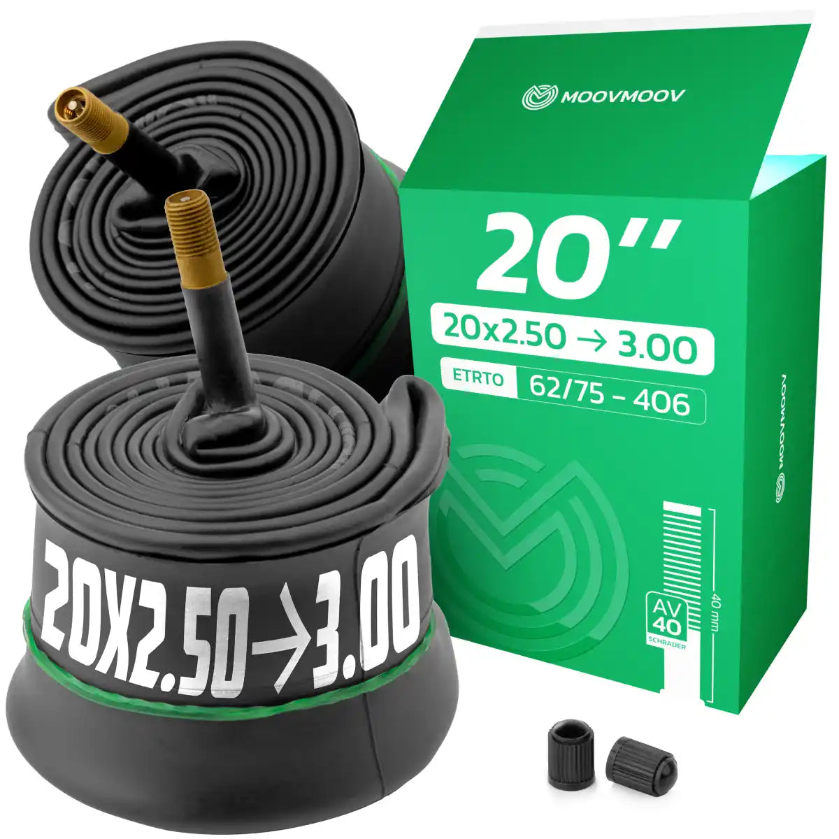 20x2.50 > 3.00 Bike inner Tube with Schrader Valve 40mm
