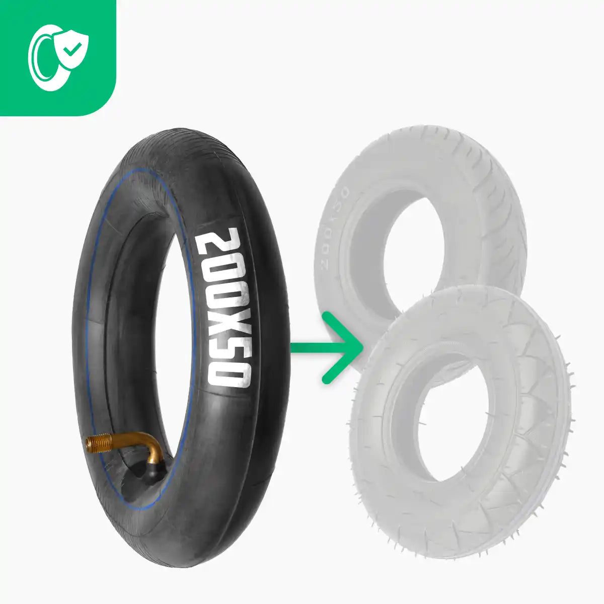 Inner tube 200 50 bent valve 90