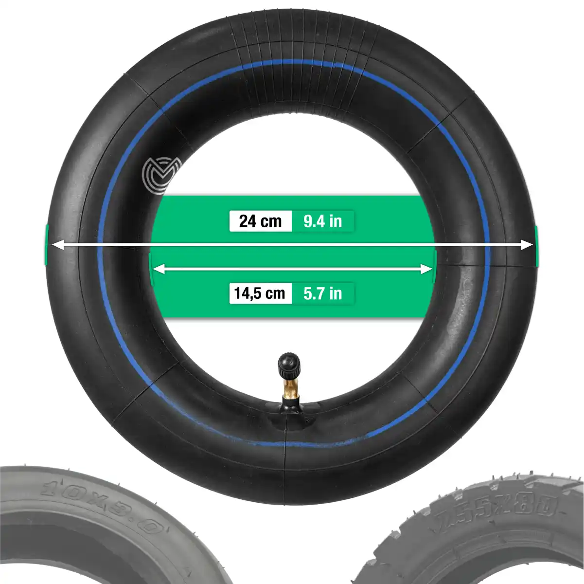 Inner tube 255 x 80 angled valve scooter