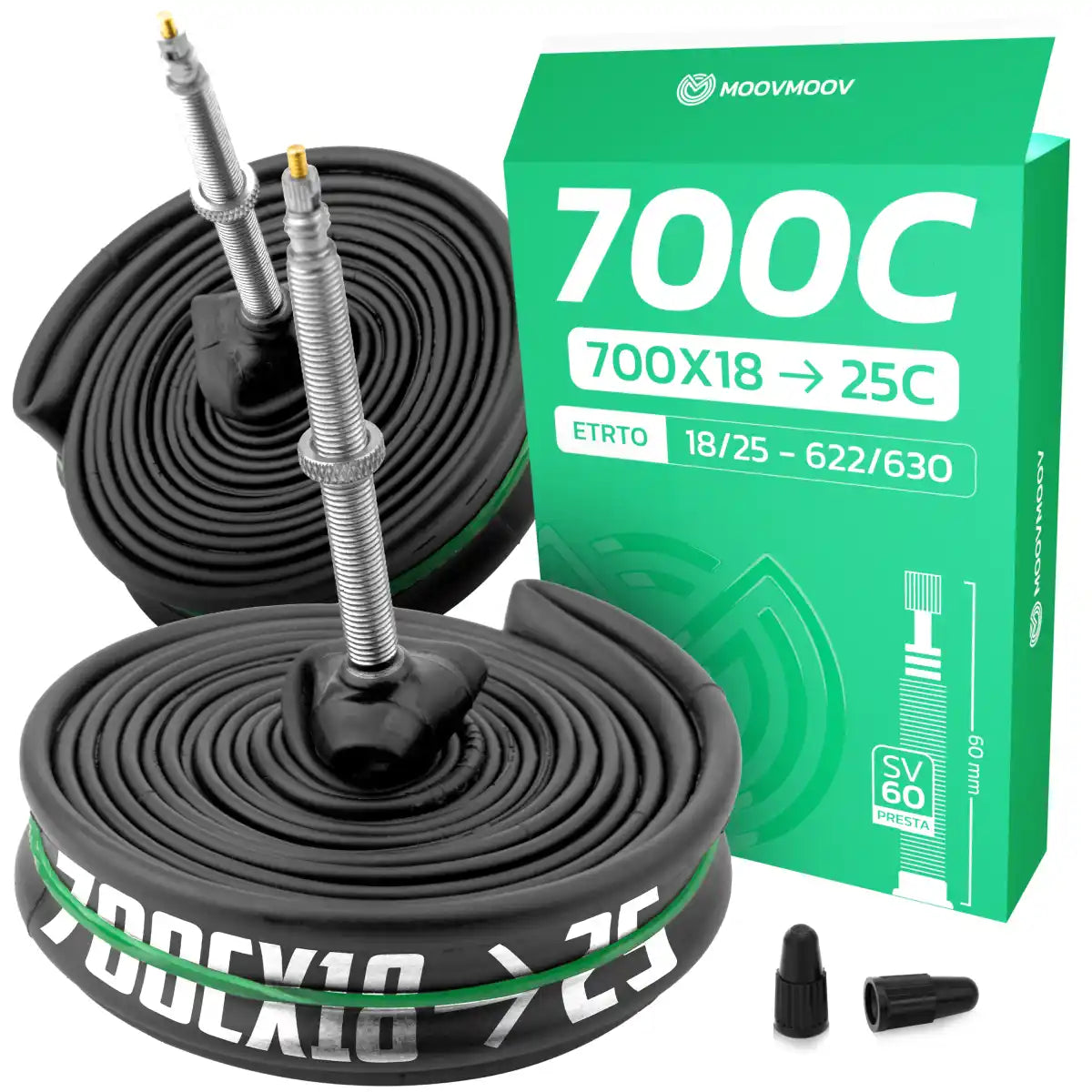 700Cx18-25 Bike inner Tube with Presta Valve 60mm
