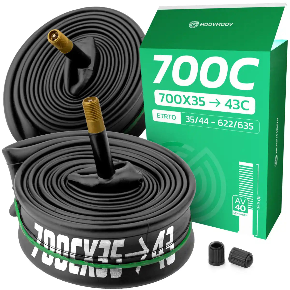 700Cx35-43 Bike inner Tube with Schrader Valve 40mm