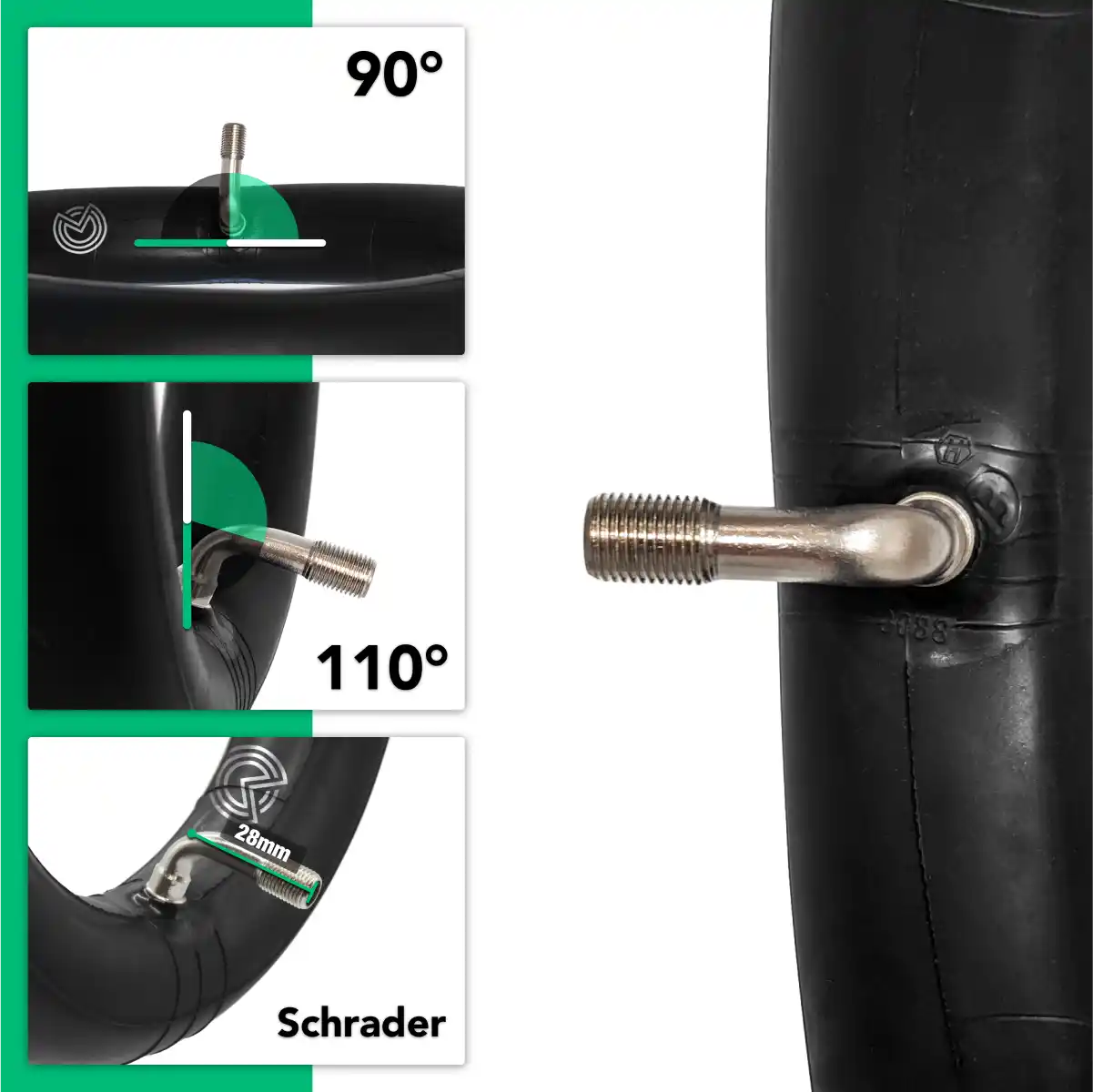 Inner tube 8 1/2x2 156 bent valve