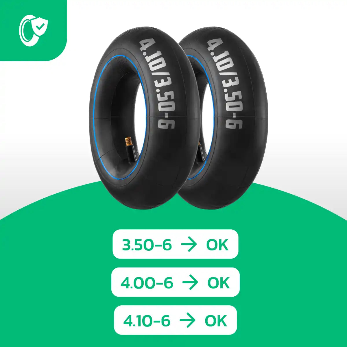 Inner tube trolley 3.50-6 straight valve