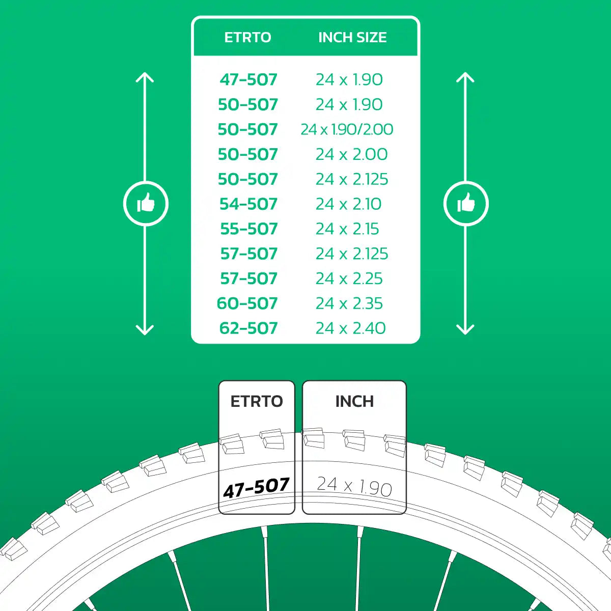 Inner tube compatible 24x1.90 > 2.40 presta valve