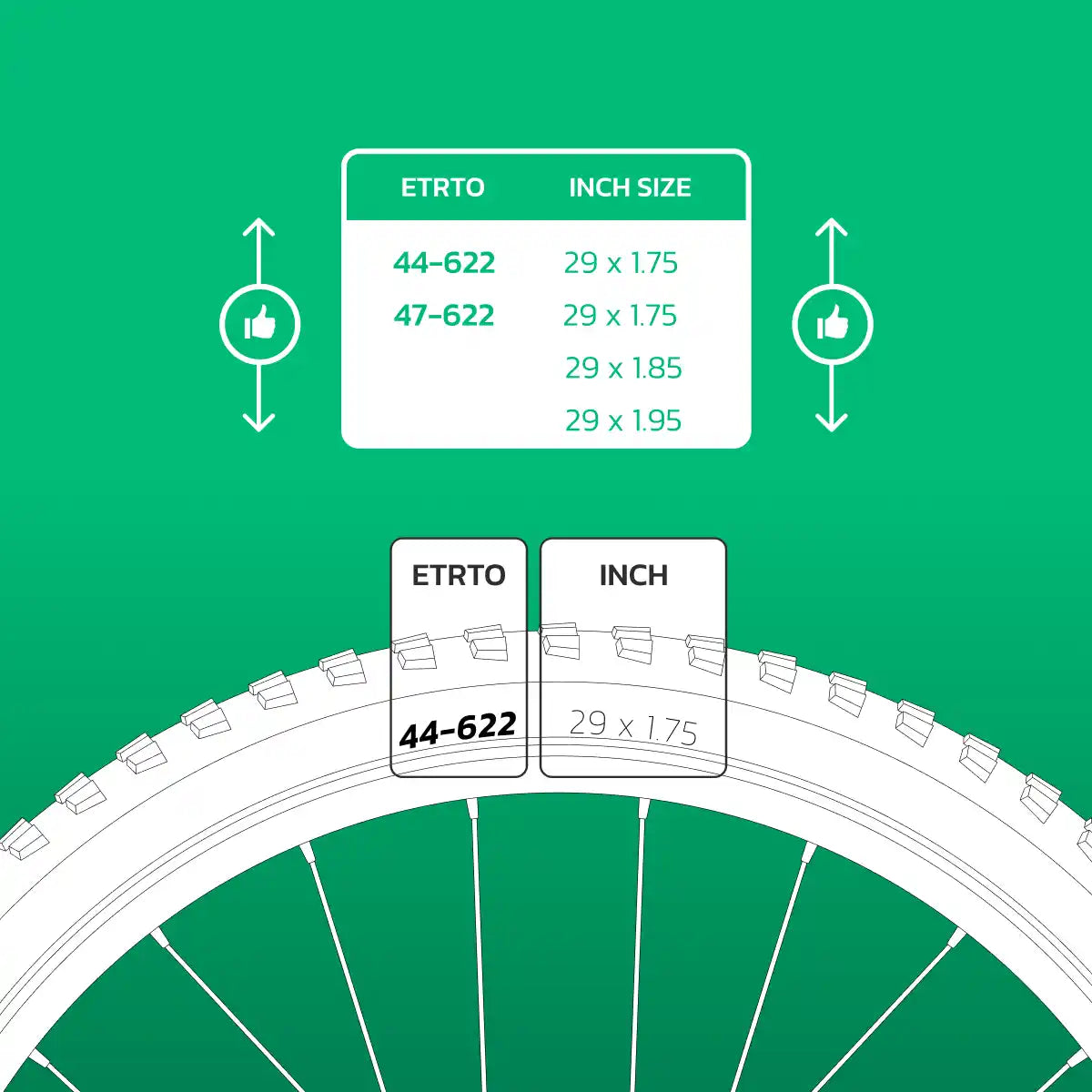 Inner tube compatible 29x1.75 > 1.95 presta valve 40mm