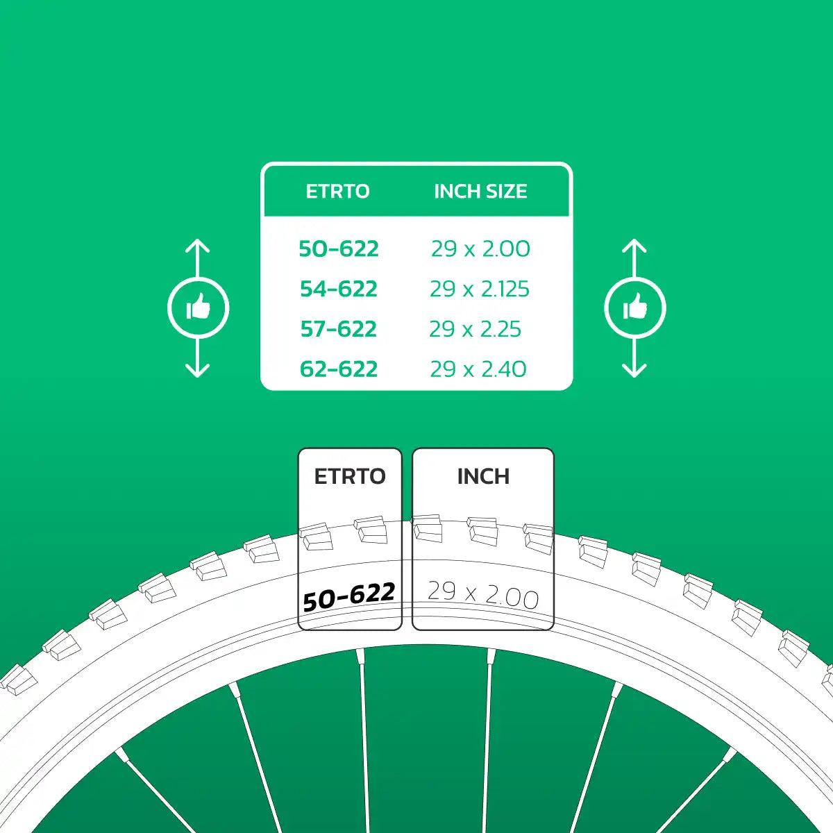 Inner tube compatible 29x2.00 > 2.40 presta valve 40mm