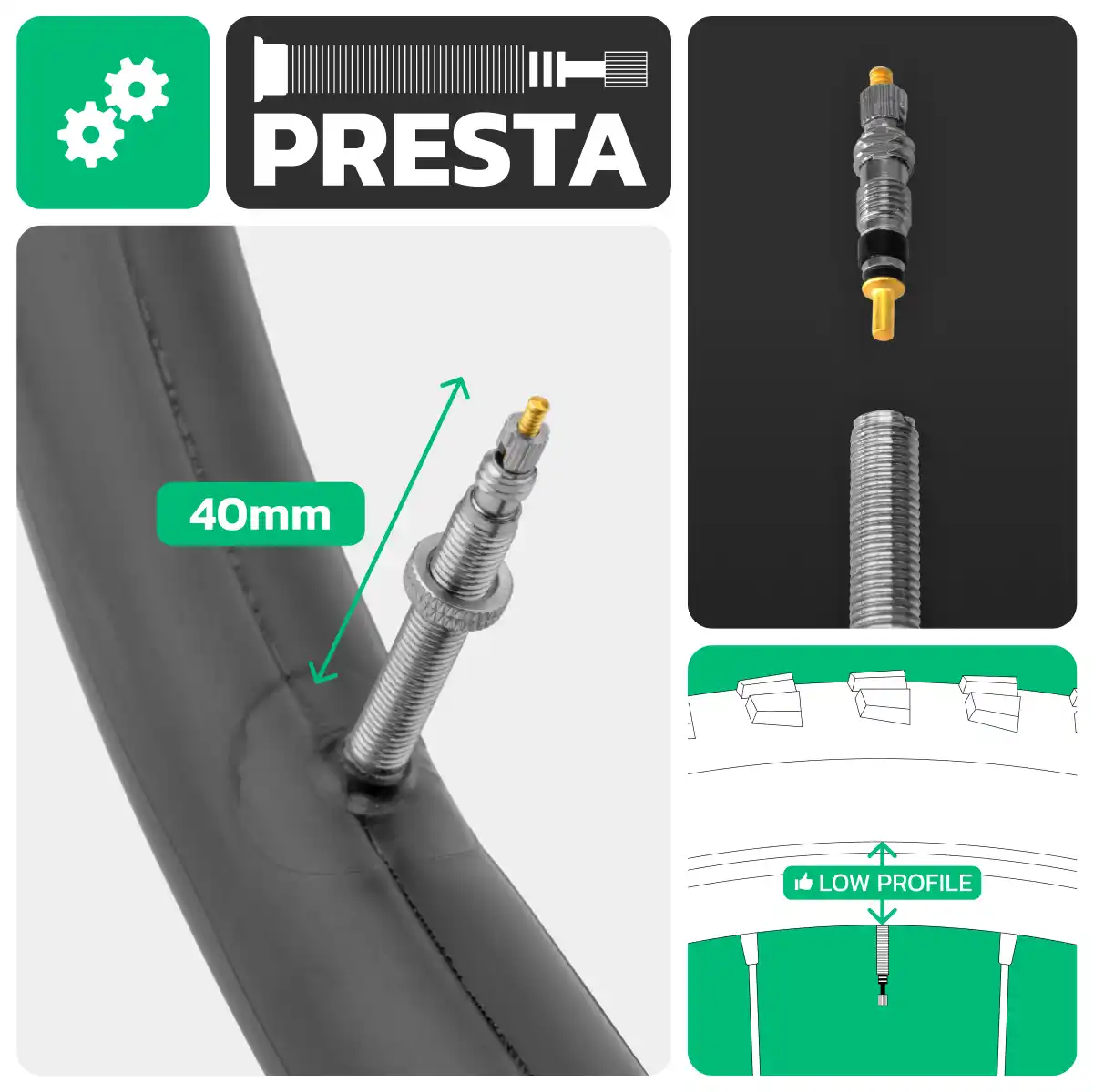 Inner tube for bike 24x1.50 > 1.85 presta valve 40mm