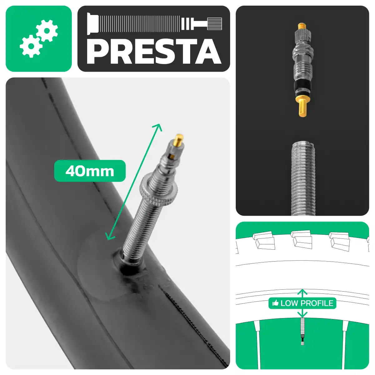 Inner tube for bike 24x1.90 > 2.40 presta valve 40mm