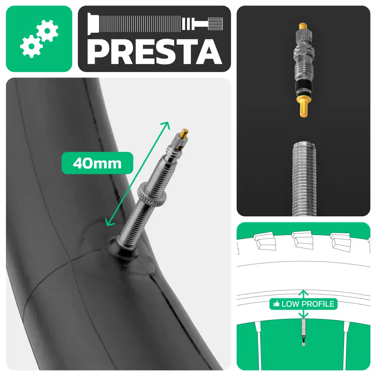 Inner tube for bike 26x2.15 > 2.40 presta valve 40mm