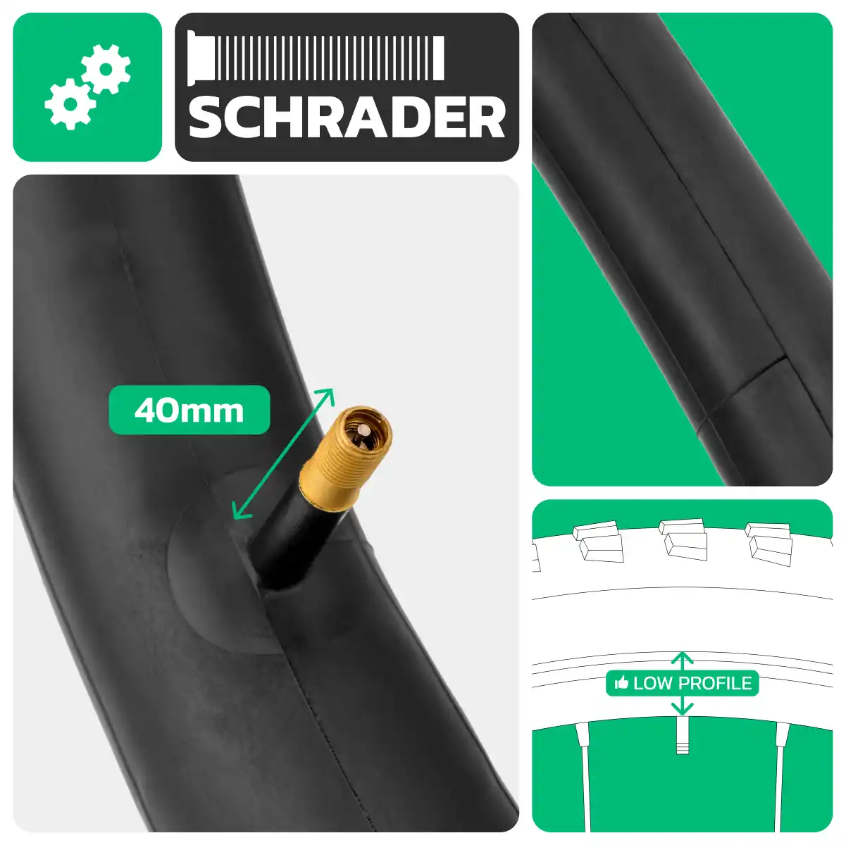 Inner tube for bike 26x2.50 > 3.00 Schrader valve 40mm