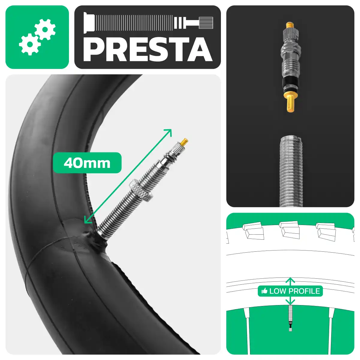 Inner tube for bicycle 29x1.75 > 1.95 presta valve 40mm