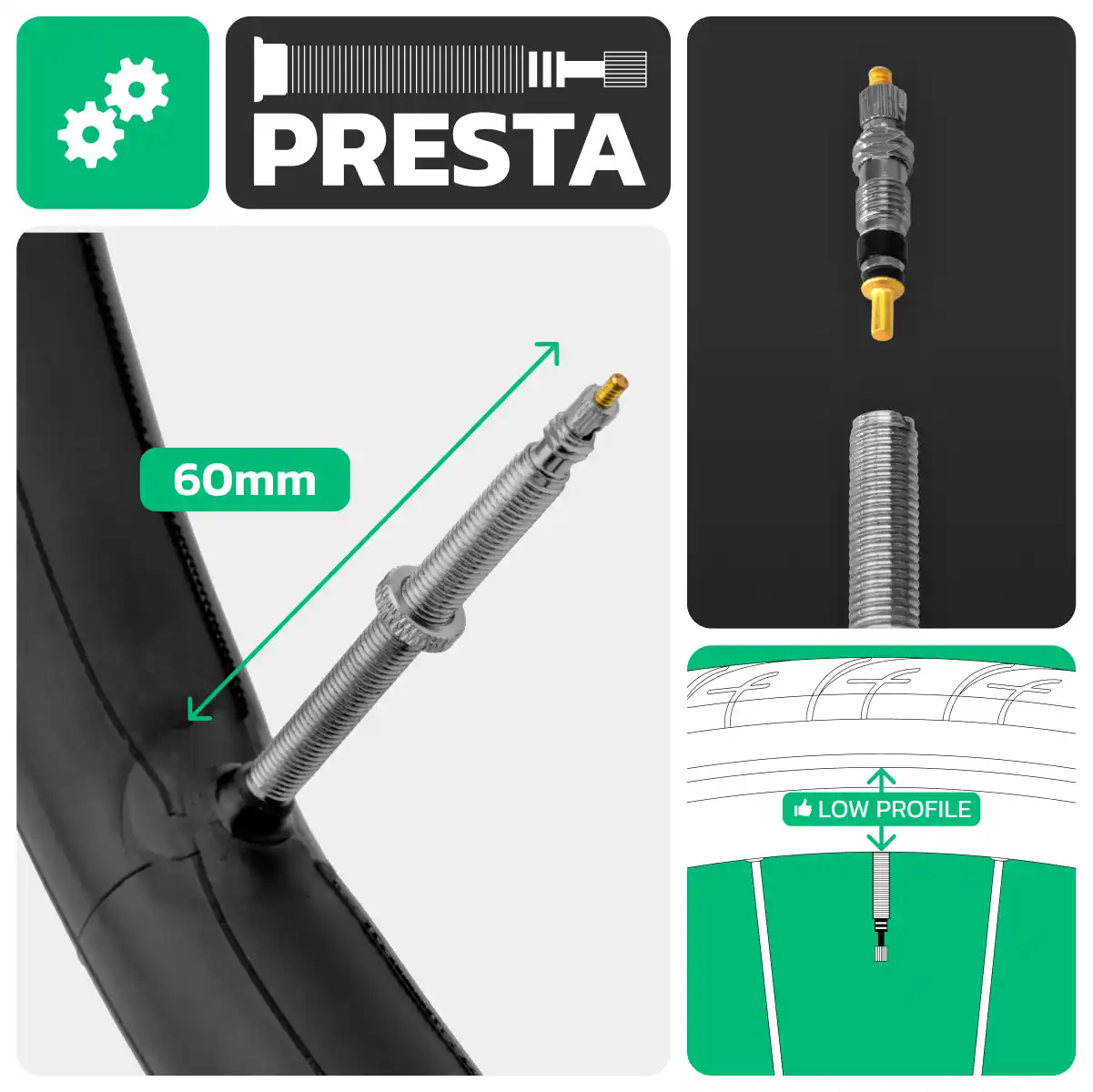 Inner tube for bike 700cx35-43 presta valve 60mm