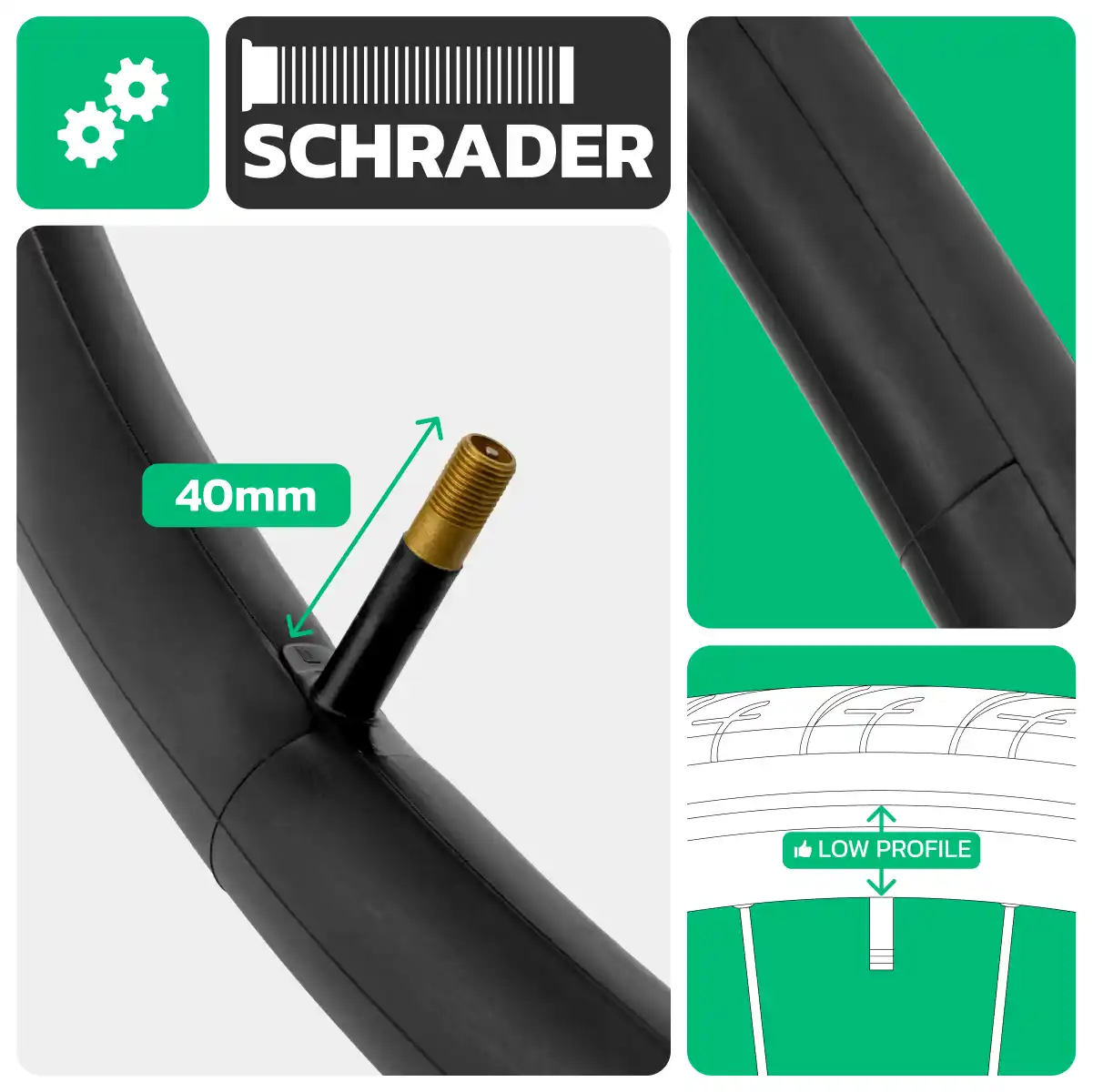 Inner tube for bike 700cx35-43 Schrader valve 40mm