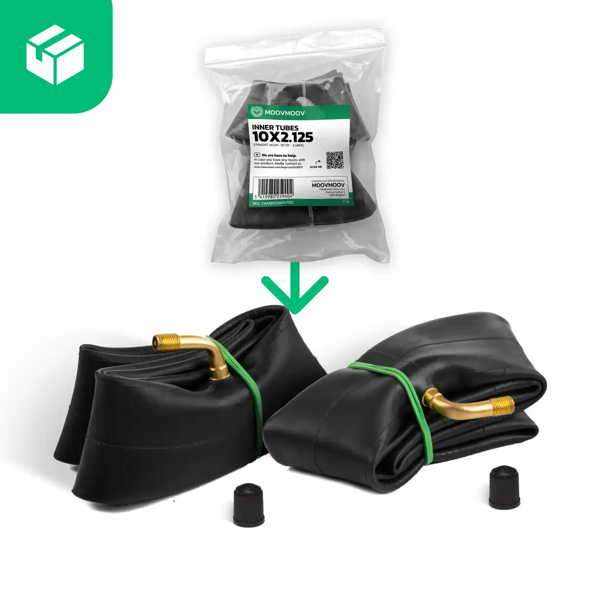 Inner tube scooter 10x2.125 bent valve 70/0