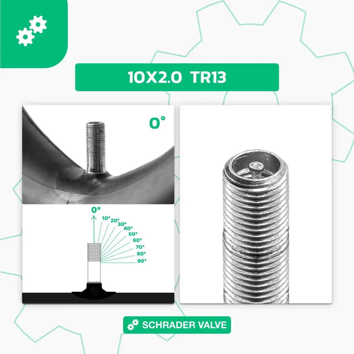 Inner tube for 10-inch electric scooter straight valve