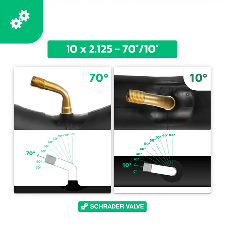 Scooter tyre inner tube 10x2.125 bent valve
