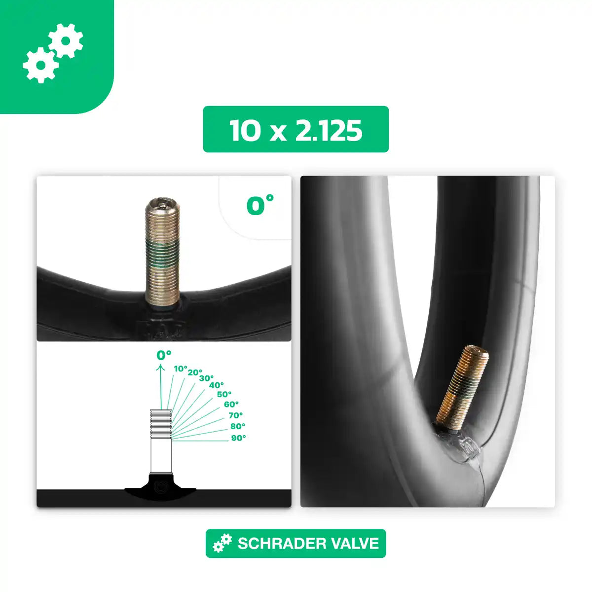 Inner tube scooter wheel 10x2.125 straight valve