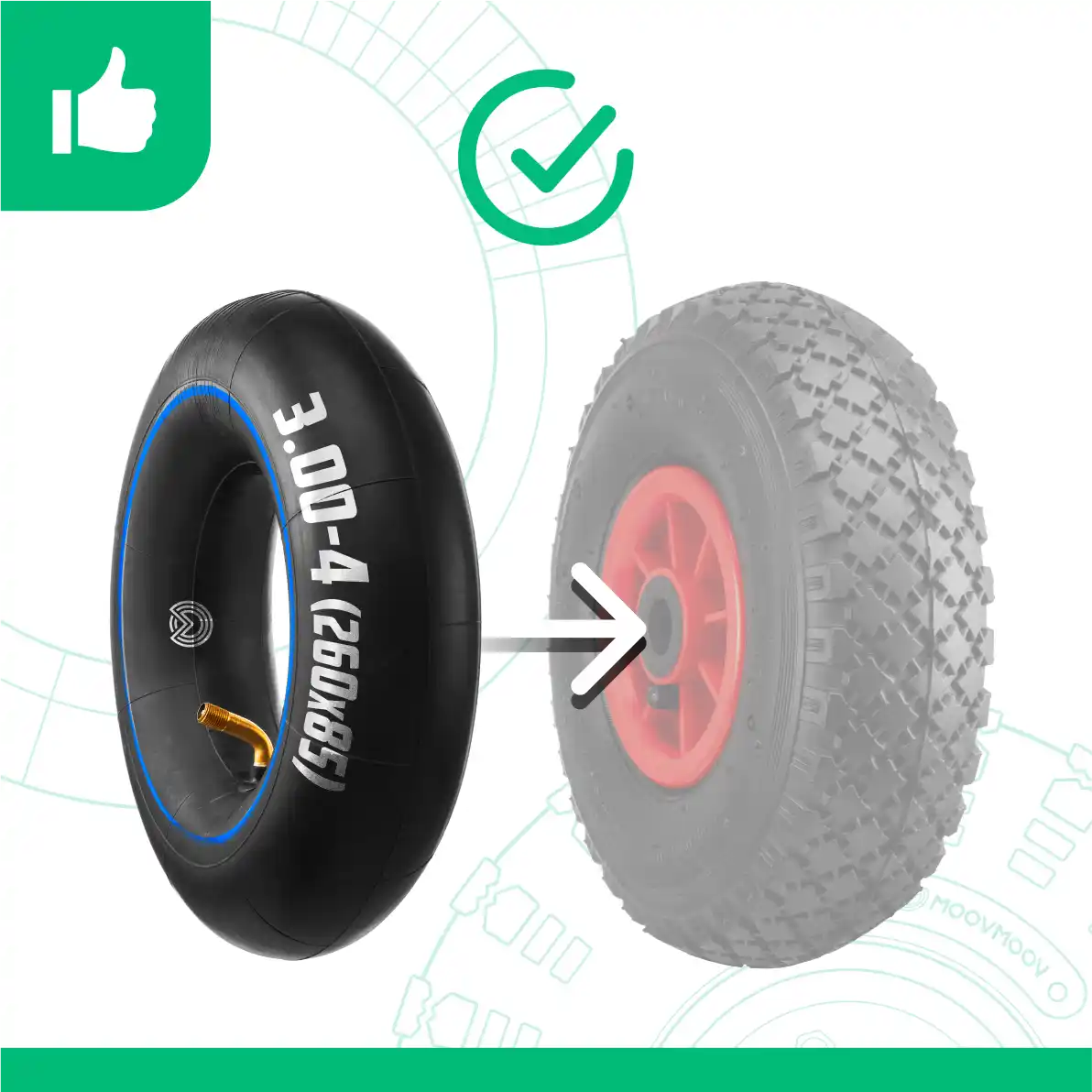 Inner tubes 260 x 85 butyl rubber