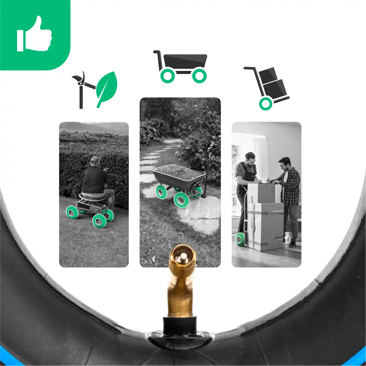 Inner tubes 3.00-4 trolley valve 90 degrees