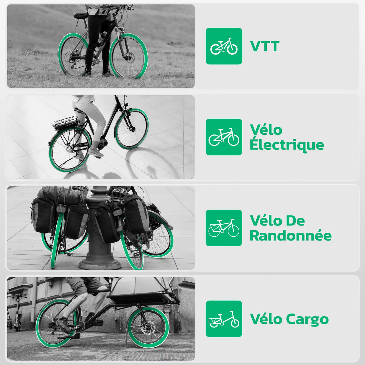Chambre à air 27,5 pouces MoovMoov compatible vélo, VTT électrique, cargo et randonnée