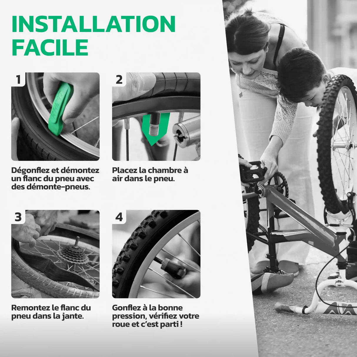 Guide d'installation – Chambre à air 14x1.75/1.95 MoovMoov