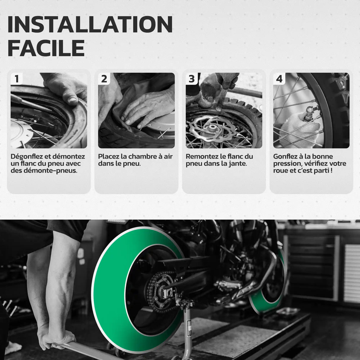 Guide d'installation de la chambre à air 17 pouces MoovMoov