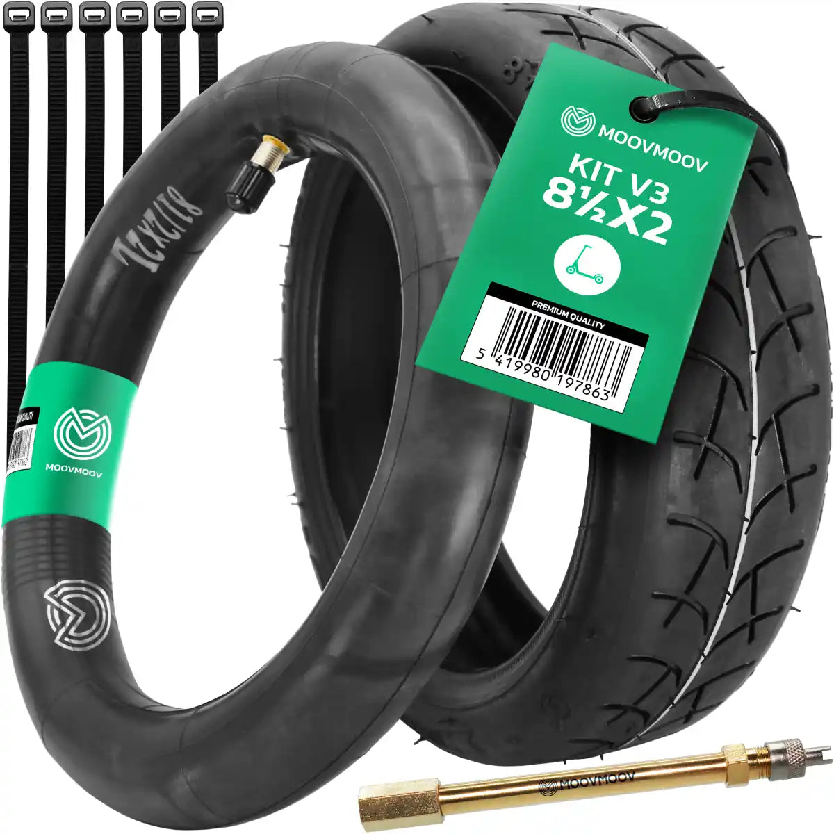 8.5x2 tyre kit v3 with inner tube and accessories