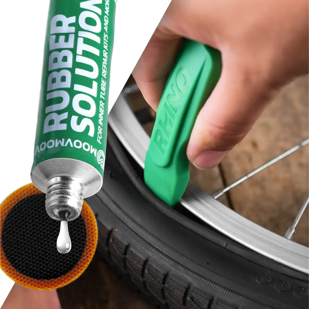 Bike patch kit tyre lever