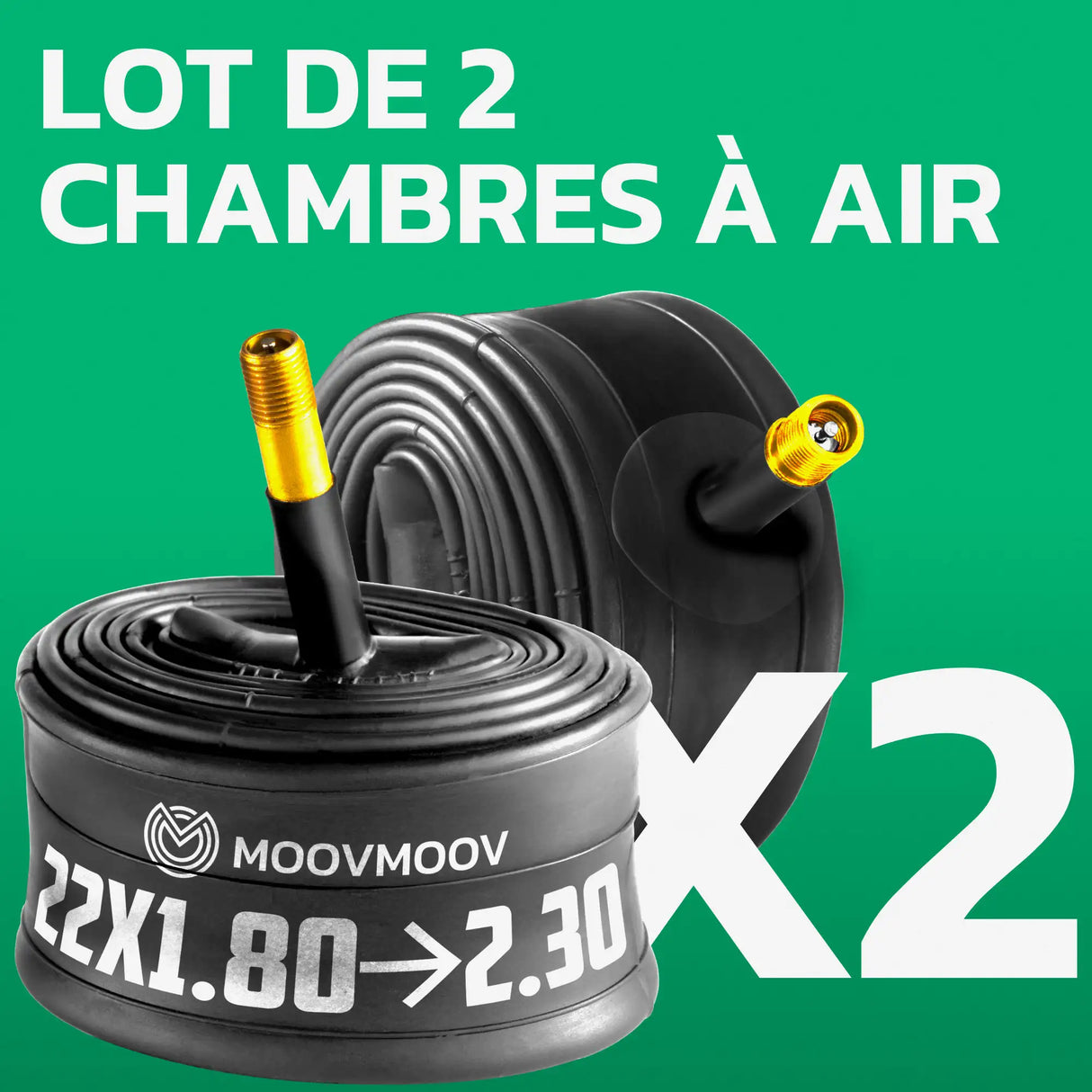 Lot de 2 chambres à air 22 pouces MoovMoov
