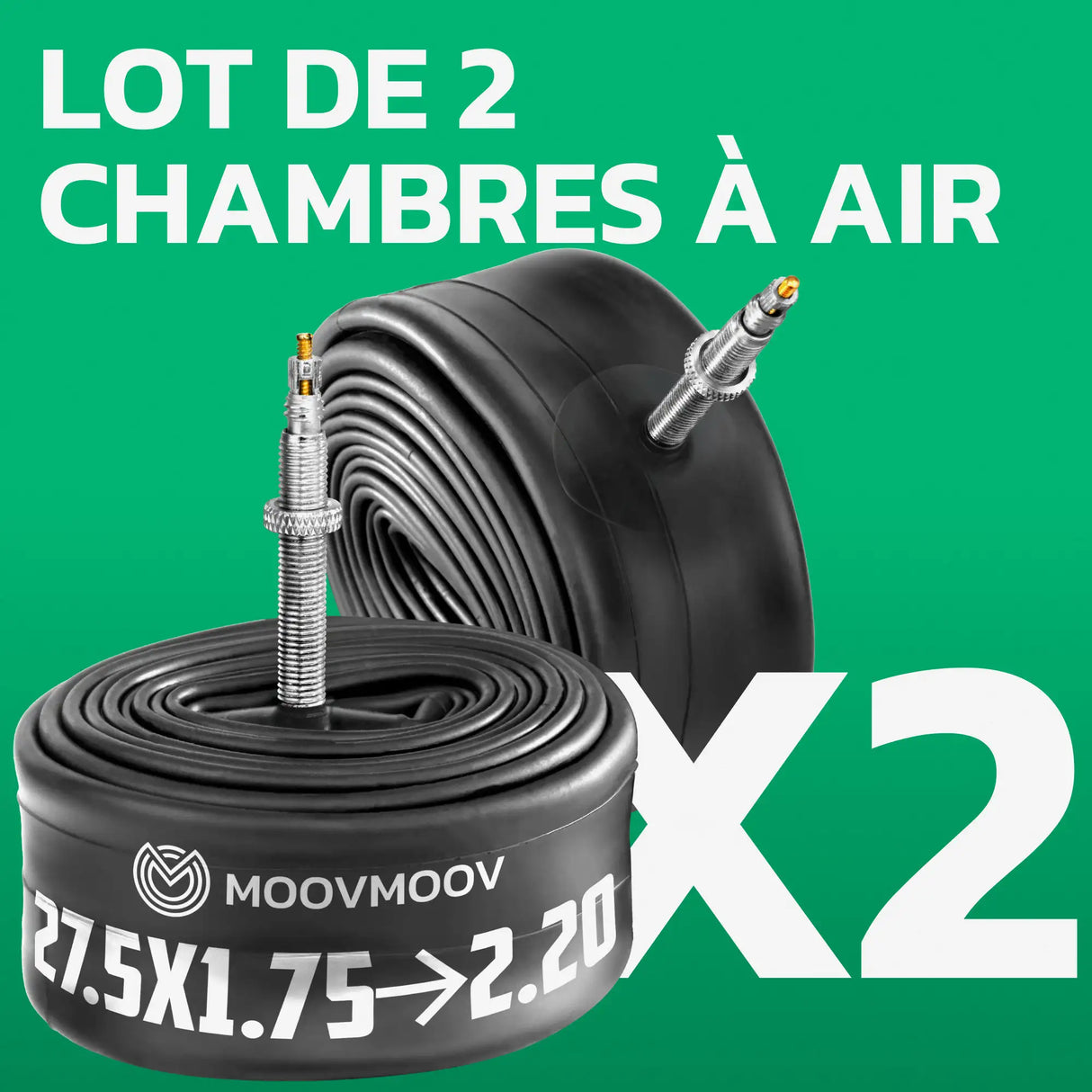 Lot de 2 chambres à air 27,5 pouces MoovMoov