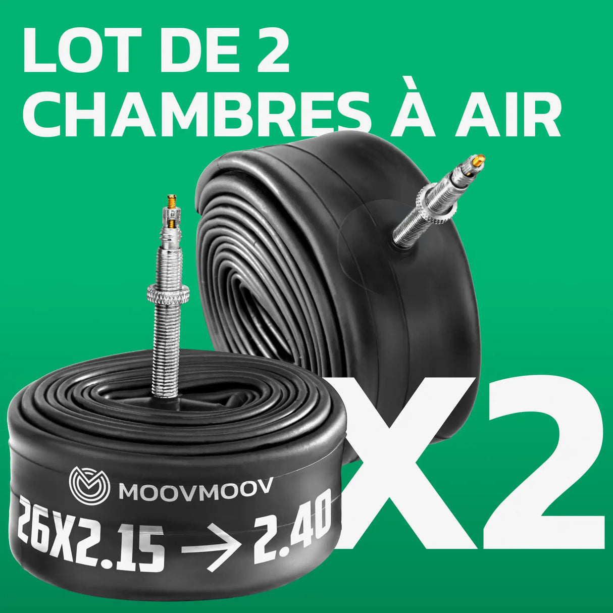 Lot de 2 chambres Ă air 26 pouces MoovMoov