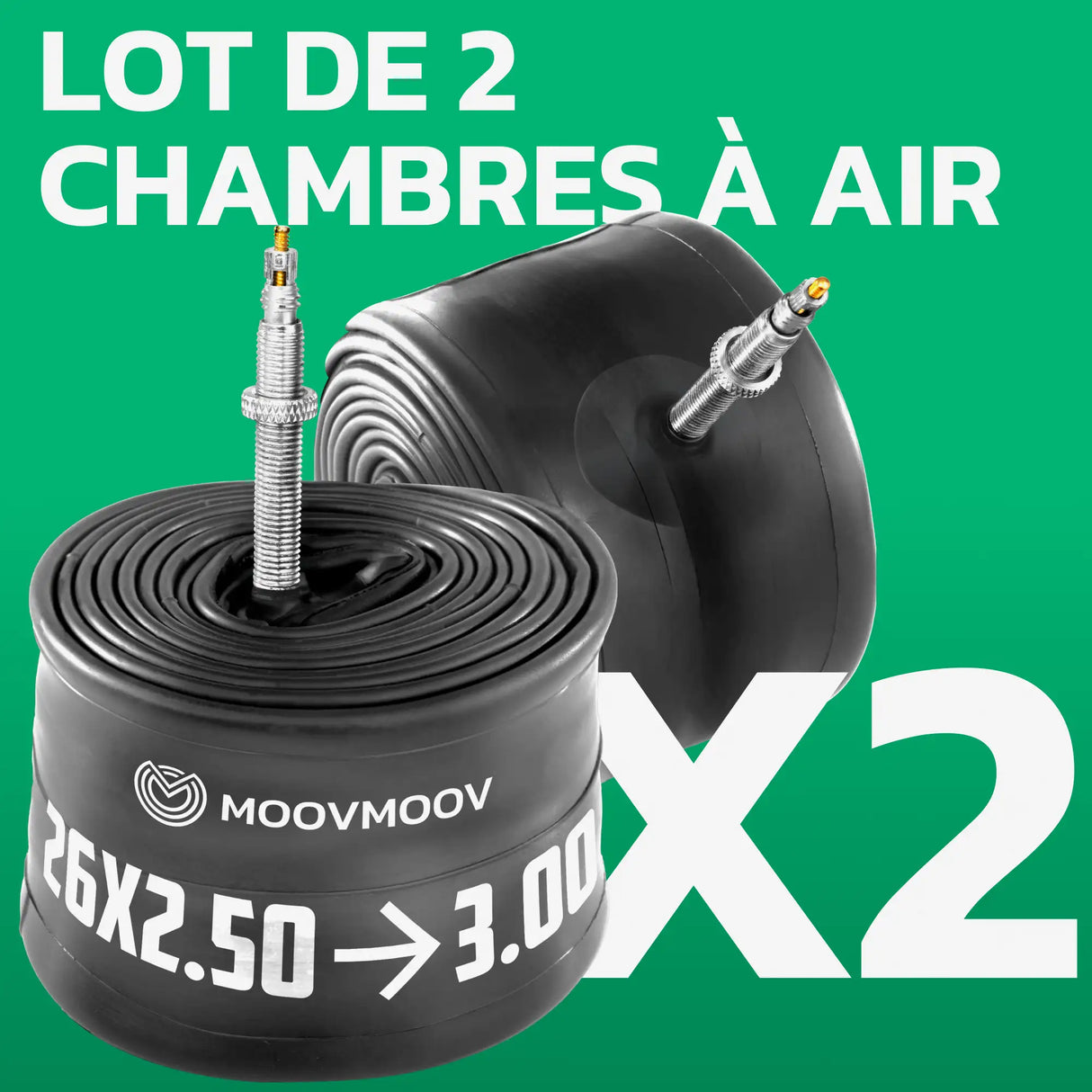Lot de 2 chambres à air 26 pouces MoovMoov