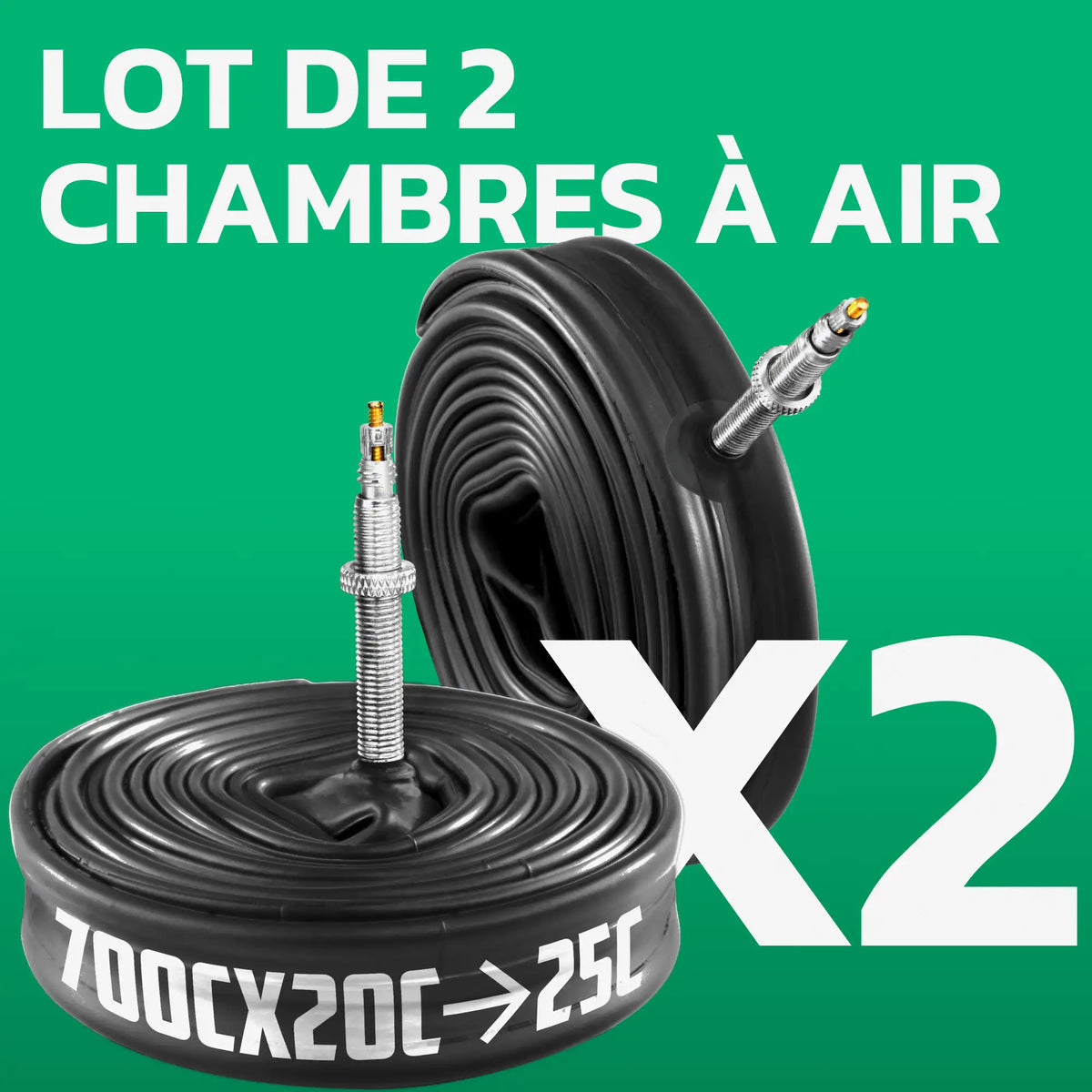 Lot de 2 chambres Ă air 700C MoovMoov