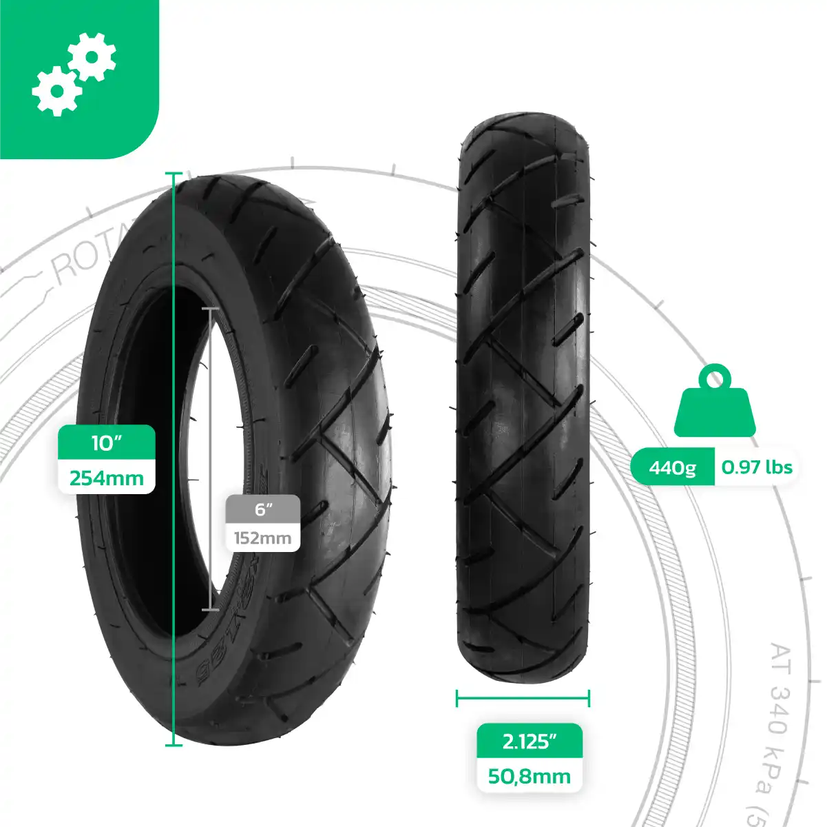 Tyre 10x2.125 electric scooter