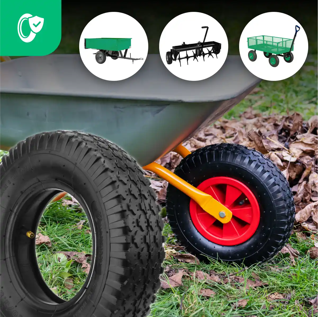 Garden 3.50-6 tyre with inner tube straight valve