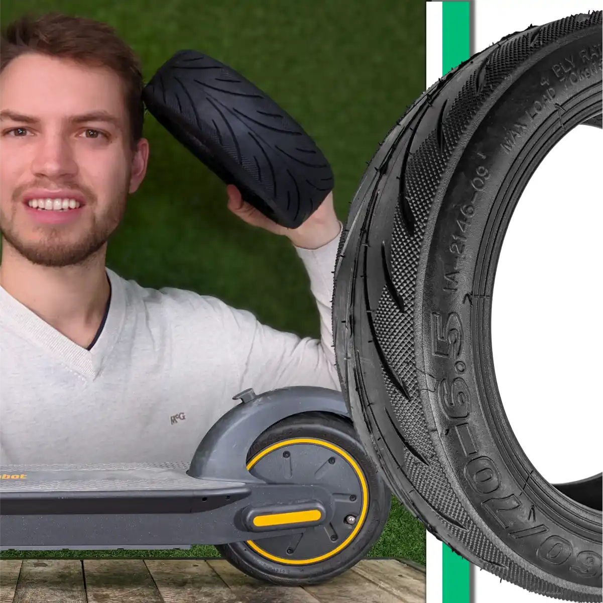 Tyre 60 70 6 5 tubeless gel resistant with valve