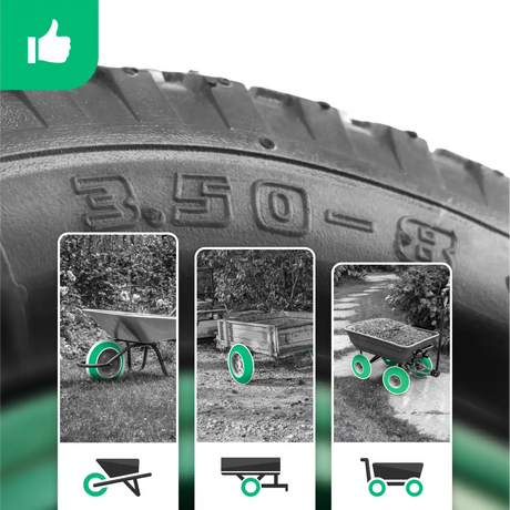 Wheelbarrow tyre 3.50-8 PVC rim bore 20mm