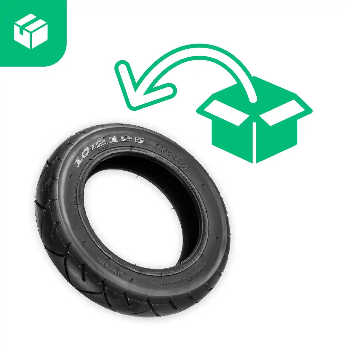 Inflatable tyre 10x2.125