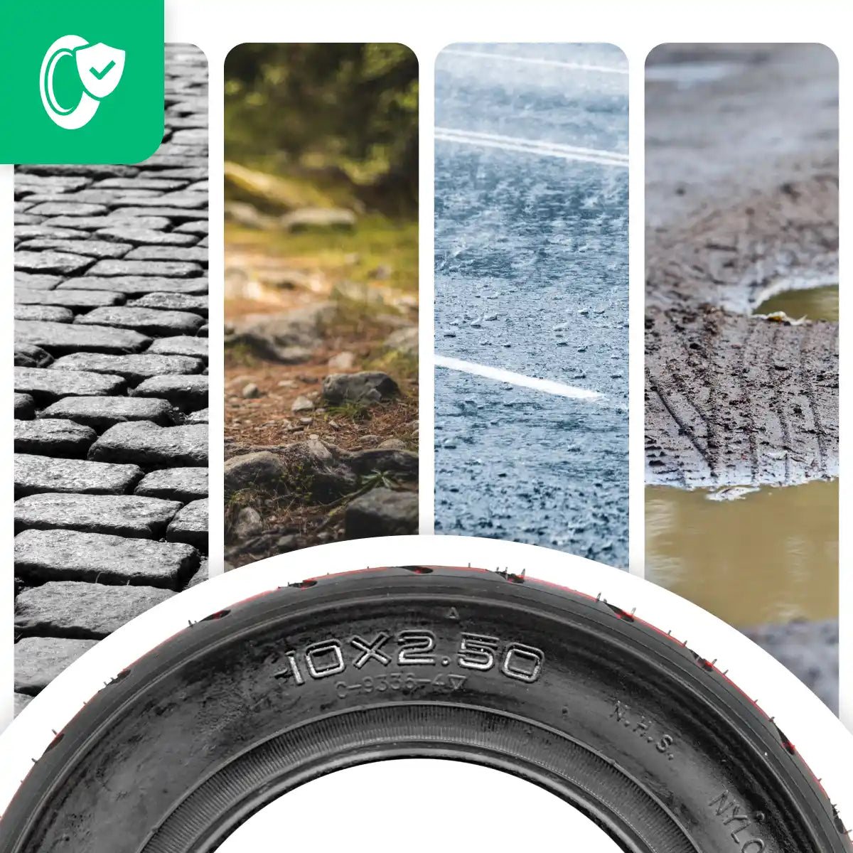 Inflatable tyre 10x2.5