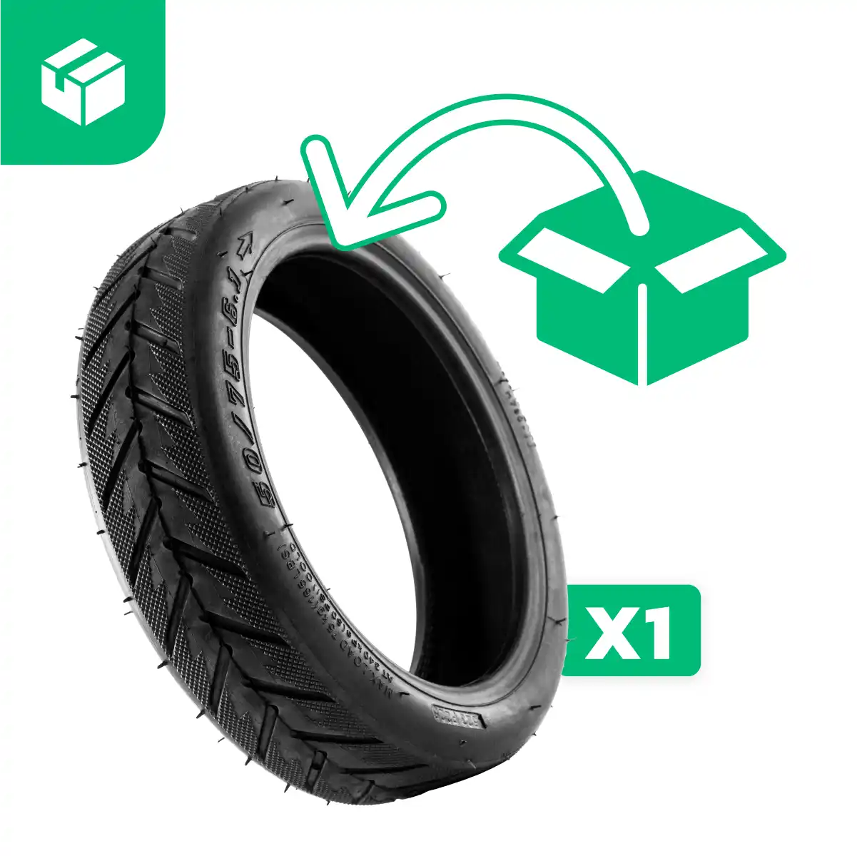 Inflatable tyre 50 75 6 1