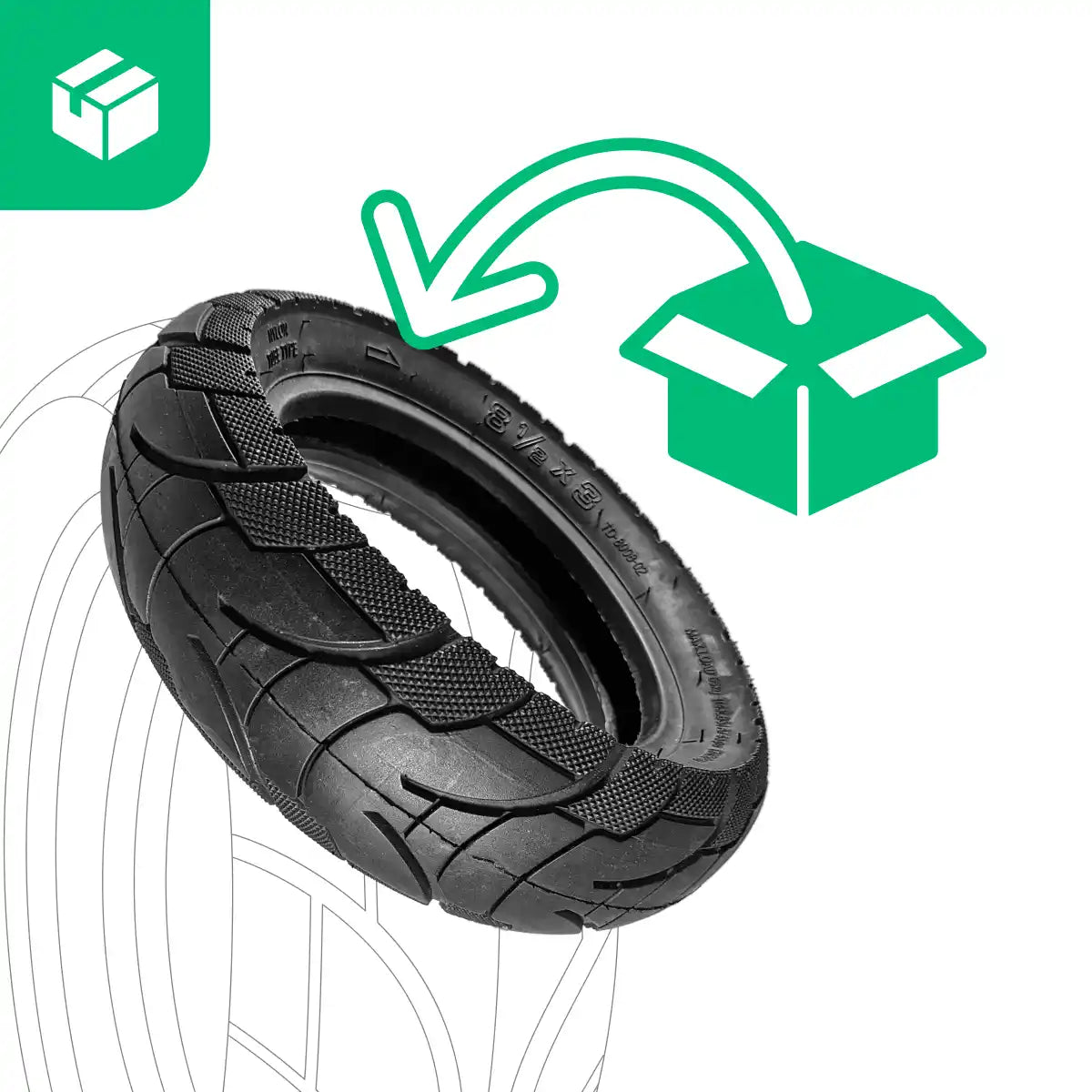 Inflatable tyre 8 1/2x3