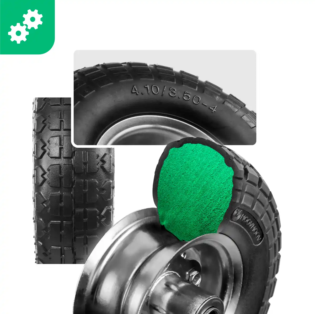 Solid tyre 4.10/3.50-4 steel rim hand truck