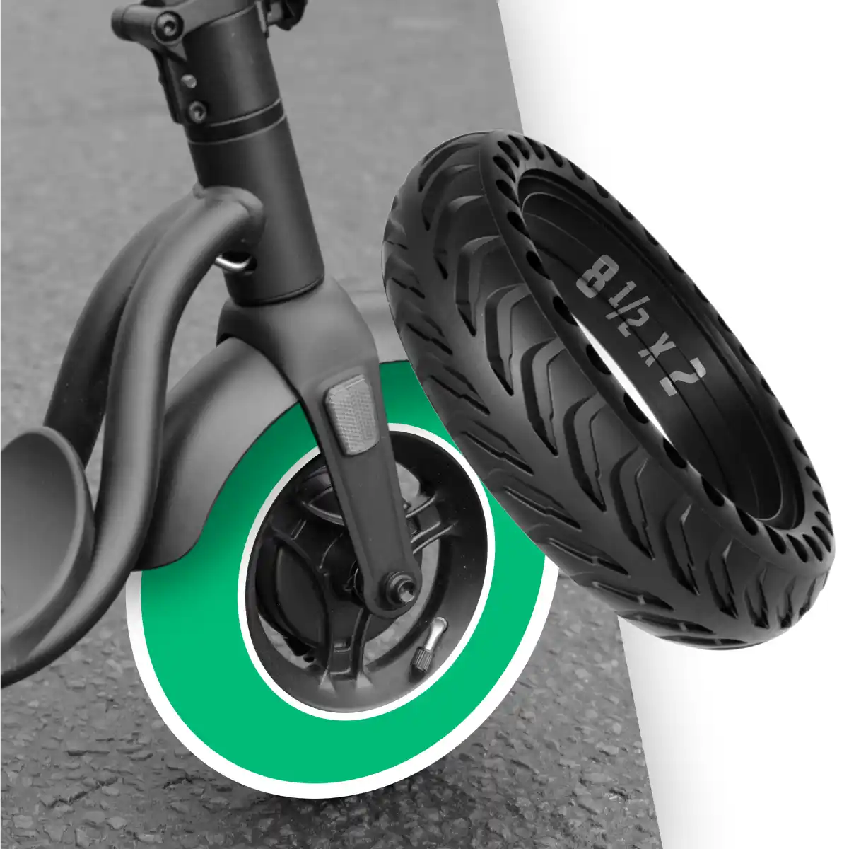 8 1/2x2 solid tyre scooter