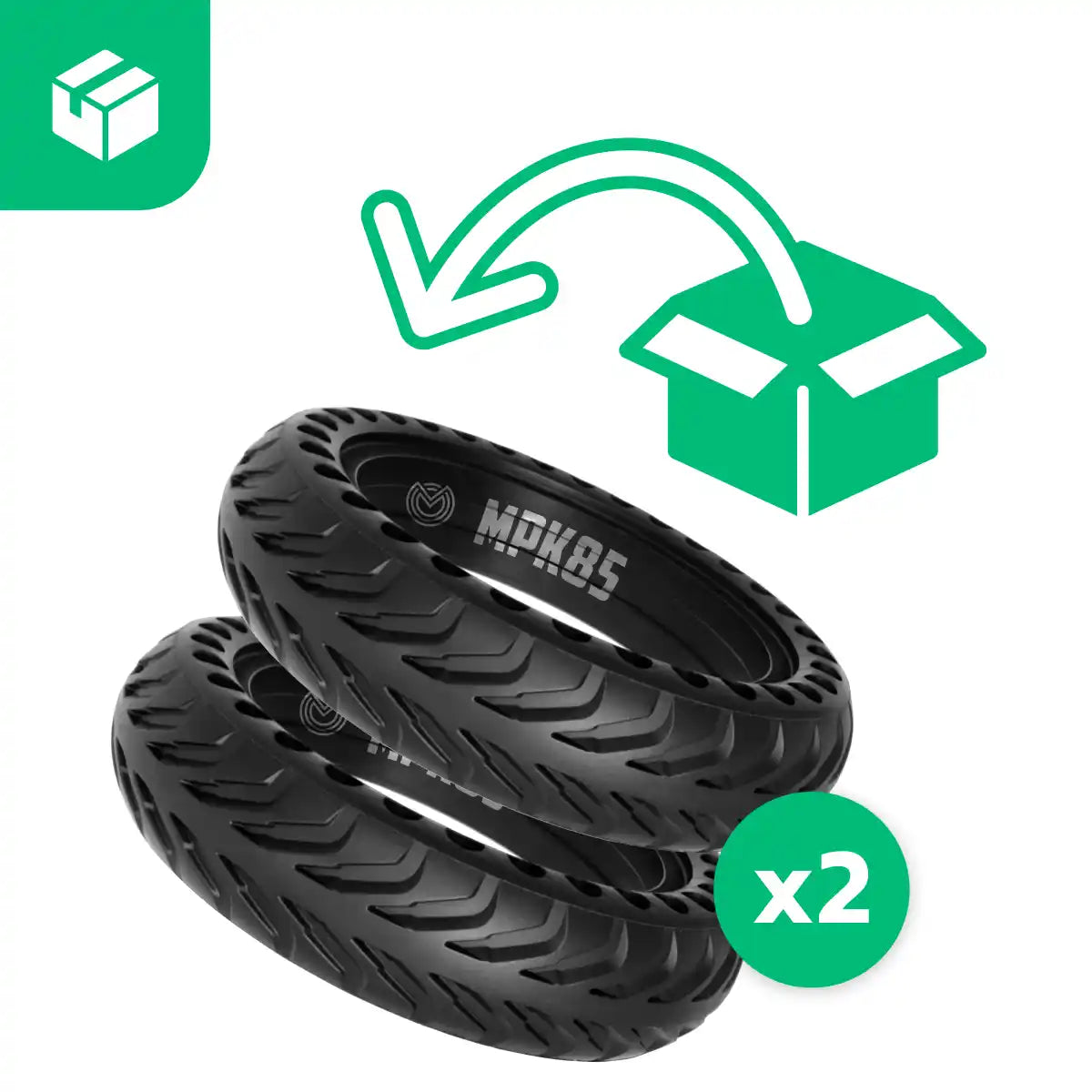 Solid scooter tyre 8.5x2